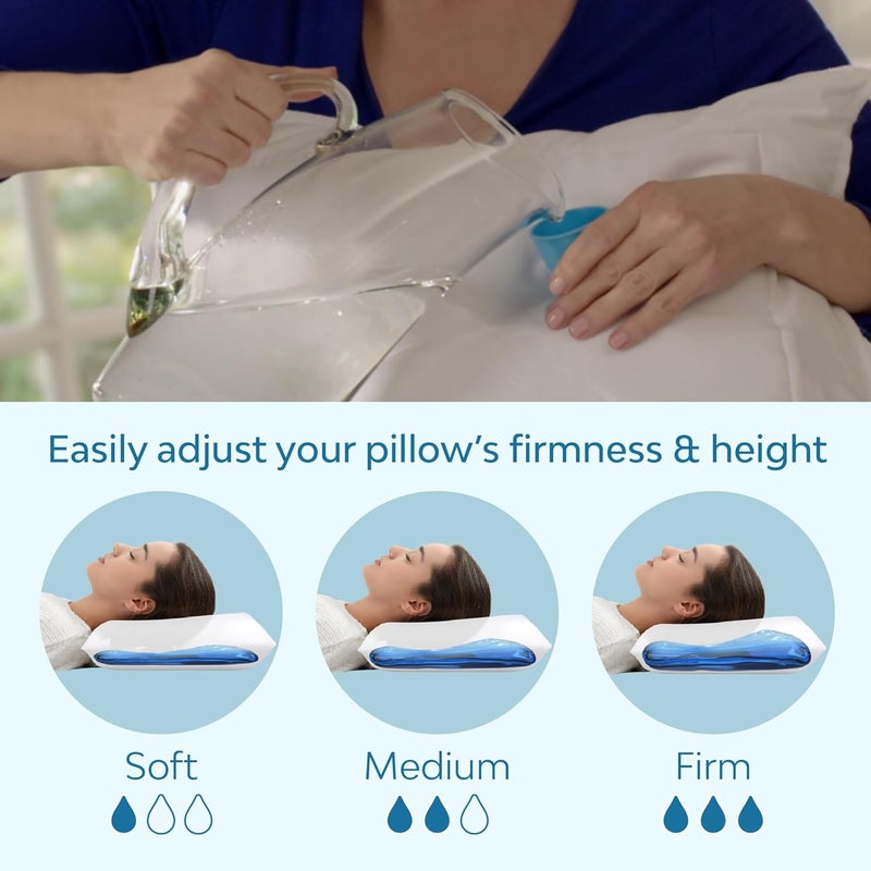 Mediflow Original Fiber Water Pillow - Clinically Proven Neck Pain Relief and Adjustable Comfort - Image 4